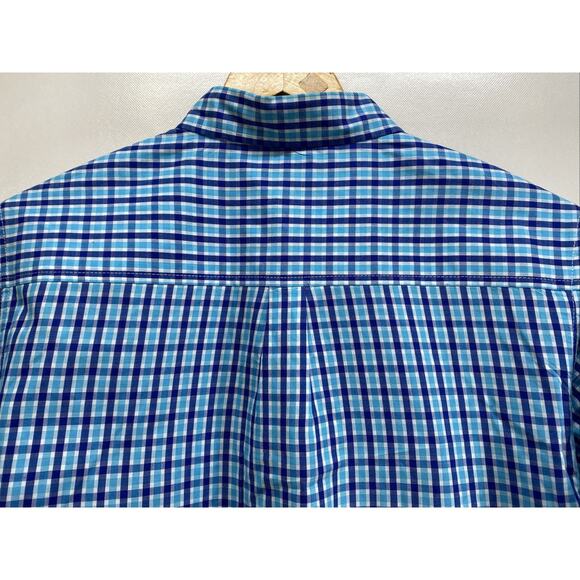 Chaps Blue & White Check Button Long Sleeve Shirt Boy’s XL (18/20) 40” Chest - Picture 7 of 7